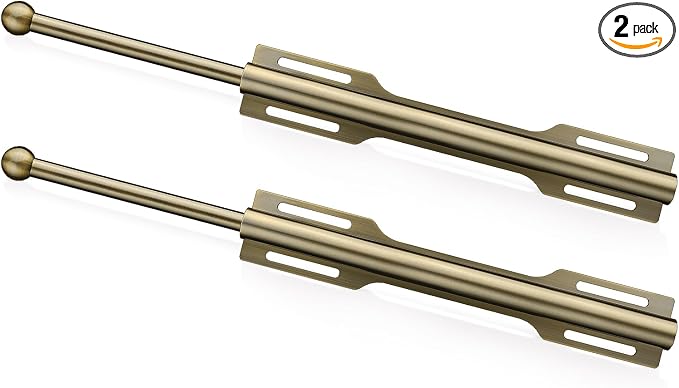 12" Valet Rod for Closet Pull Out (2 Pack, Antique Brass)