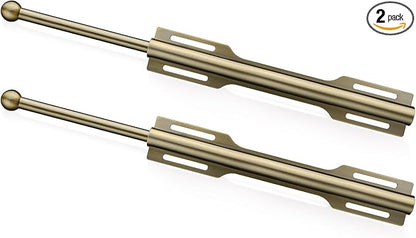 12" Valet Rod for Closet Pull Out (2 Pack, Antique Brass)
