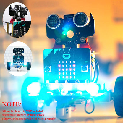 Yahboom STEM Education BBC Micro:bit Coding Robot Car Kit for Kids to Programmable DIY Toys for 12+ (Without Micro:bit)