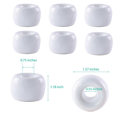 NiuYichee Set of 6 Sleek Mini Ceramics Toothbrush Holder, Small Ceramic Ring, Perfect Size for Bathroom Vanity Countertops