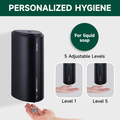anydry 29fl.oz/850ml Commercial Automatic Liquid Soap Dispenser Wall-Mounted Large Capacity Model AD1209 Black