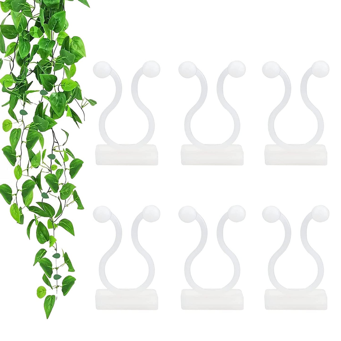Plant Climbing Wall Fixture Clips,100Pcs Plant Fixer Self-Adhesive Hook,Garden Vegetable Plant Support Binding Clip Invisible Wall Vines,Fixture Wall Sticky Hook Fixing Clip Vines Holder (B-100 Pcs)