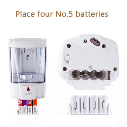interhasa! Soap Dispenser, Touchless Hand Sanitizer Dispenser Wall Mount Automatic Kitchen Soap Dispenser for Commercial Home, Office, 600ml/20oz
