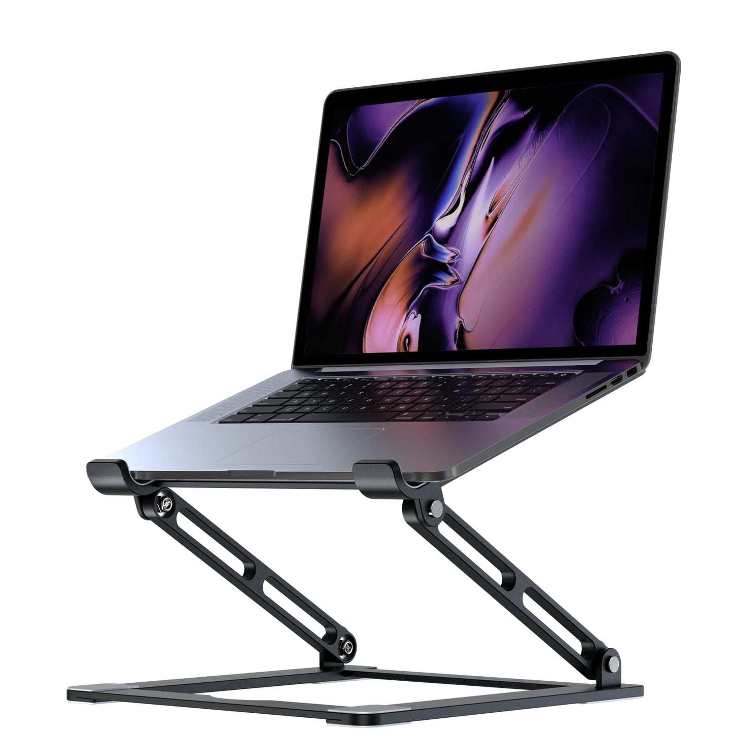 Laptop Stand for Desk - Adjustable Laptop Holder, Portable Laptop Riser with Multi-Angle Height Adjustable Computer Stand for MacBook Air/Pro and More Notebooks 10-17.3" - Grey