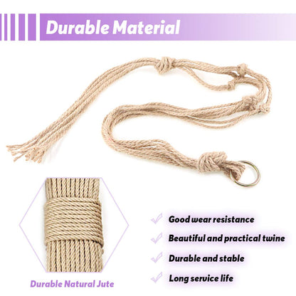 Swpeet 6 Pack 3 Sizes Macrame Hanging Planter Holder Plant Hanger with 6 Pack 2.9 Inch Ceiling Cup Hooks Kit, Hanging Planter Basket Rope Holder for Indoor Outdoor Decorations Beautiful Hanging
