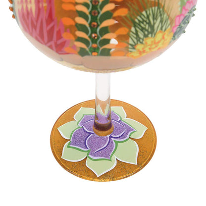 Enesco Designs by Lolita Desert Terrarium Copa Artisan Cocktail Glass, 24 Ounce, Multicolor