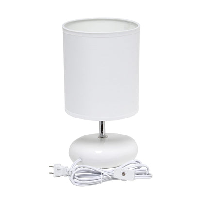Simple Designs LT2005-WHT Stonies Small Stone Look Table Desk Bedside Lamp, White