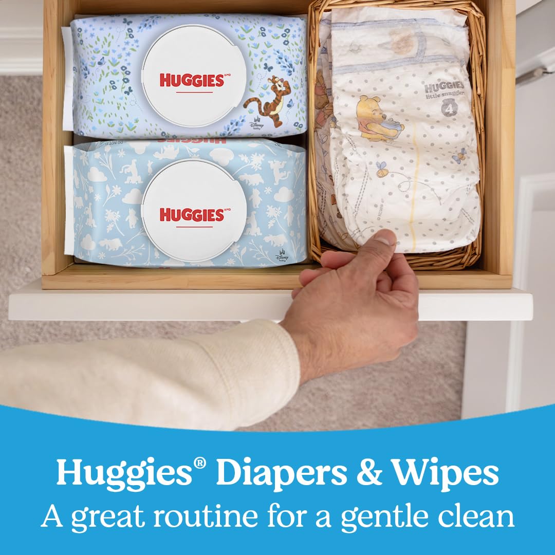 Huggies Natural Care Cucumber, Aloe and Vitamin E Baby Wipes, Hypoallergenic, Scented, 10 Flip-Top Packs (560 Wipes Total), Packaging May Vary