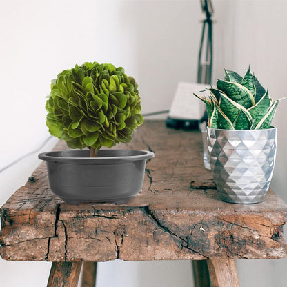Angoily 2Pcs Bonsai Training Pot, 19 inch Plastic Bonsai Pot with Drainage Hole, Oval Planter for Desktop Decoration Nursery, Garden, Balcony, Office Desktop Decoration