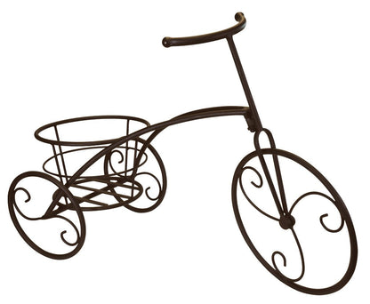 Sorbus Tricycle Plant Stand - Flower Pot Cart Holder - Ideal for Home, Garden, Patio - Great Gift for Plant Lovers, Housewarming, Mother’s Day - Parisian Style (Single Pot, Bronze)