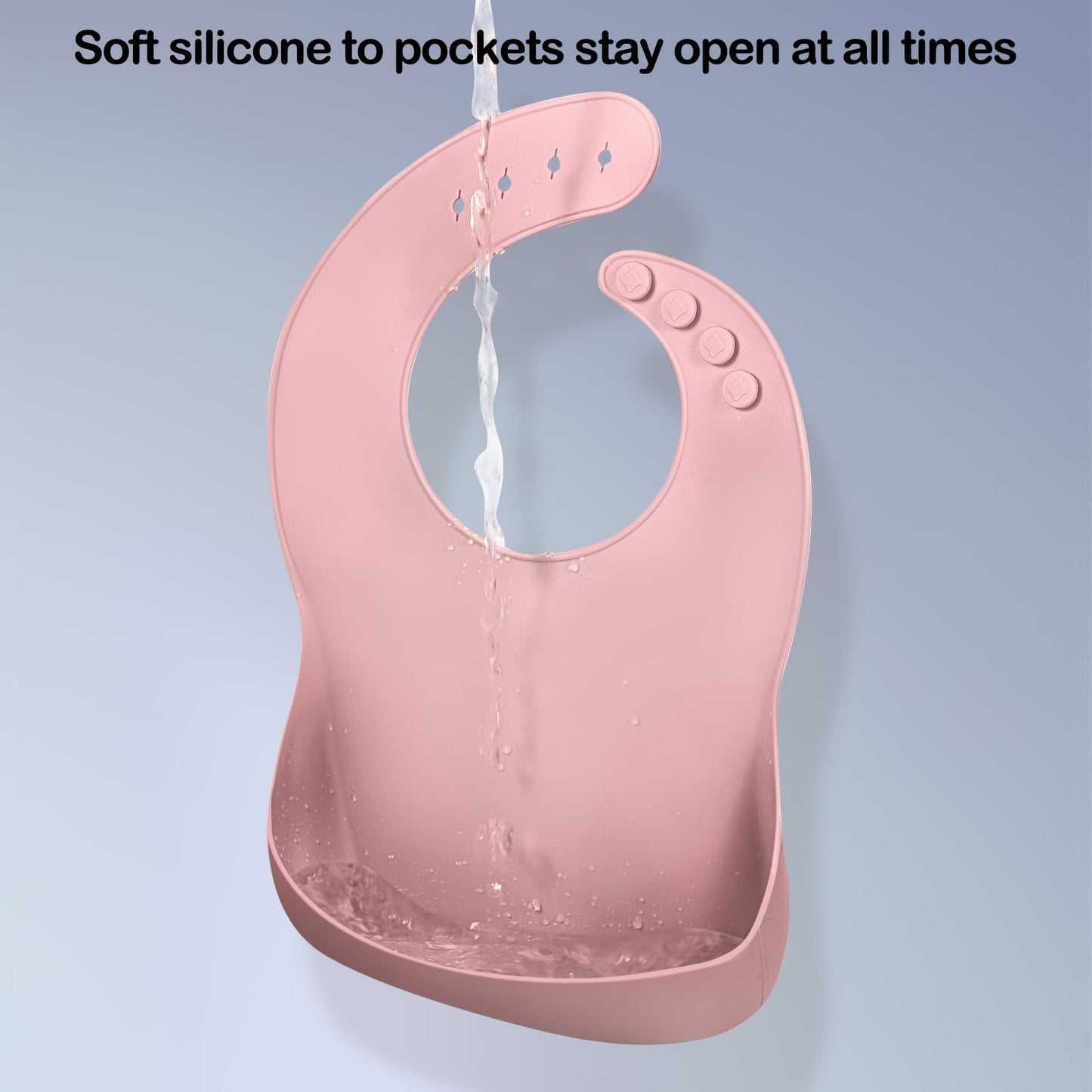 Eascrozn Silicone Bibs for Babies Toddler Girls Set of 3, Soft Adjustable Baby Bibs for Eating, BPA Free, Waterproof Bibs for Baby Feeding Essentials Baby Gifts