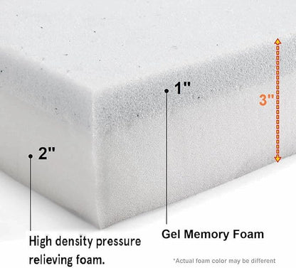 Dogbed4less High Density Solid Gel Infused Memory Foam Pad Dog Pet Bed + Internal Waterproof Cover (34x27x3 Inches (2pack))