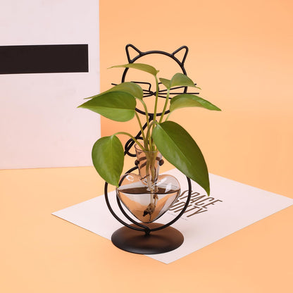 Plant Terrarium Plants Propagation Station Cat Lover Gifts for Women Home Office Decor Cat Desk Accessories