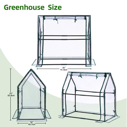 Mini Greenhouse for Indoor Outdoor: Ohuhu Tabletop Portable Green House with Waterproof Pad for Small Plants Nursery Germination, 36"x18"x33" Heavy-Duty Cover Tent Humidity Dome Seedling Accessory