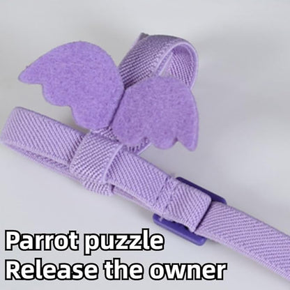 Pet Parrot Bird Harness and Leash, Adjustable Training Design Anti-Bite, Bird Nylon Rope with Cute Wing and Colorful Leash for Parrots Lovebird Cockatiel Conure Budgie (Purple with 236.2inch Leash,S)