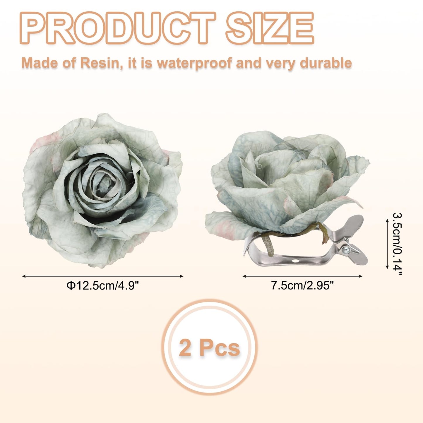 PATIKIL Rose Flower Curtain Tiebacks, 2 Pcs Artificial Floral Curtain Tie Clips, Modern Curtain Holder Buckles, Window Drapery Decorative Clips for Home, Room, Office, Green