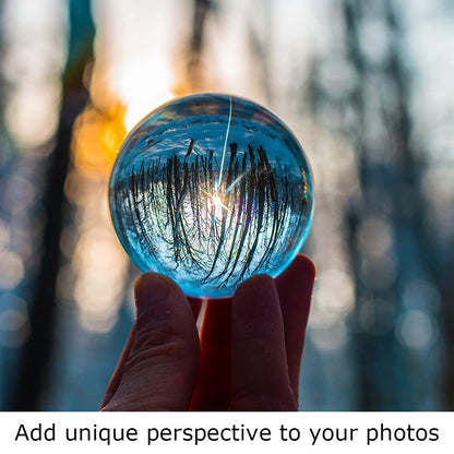 Modaier Clear Crystal Ball 80mm/3.1 inch for Fortune Teller Accessories,Halloween Decor,Magic,Feng Shui,Witchcraft,Scrying,Decorative Ball,Lensball Photography,Quartz Crystal Sphere Prop Glass Orb