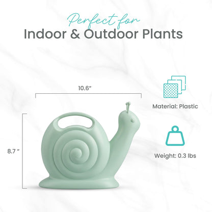 Union Products Snail Watering Can with Built-in Handle, 1.8L Capacity, Light Green - Ideal for Houseplants, Herbs, and Small Garden Beds