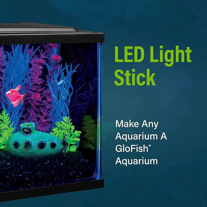 GloFish 8-Inch LED Light Stick for Fish Aquariums Up to 5 Gallons, 1 Count, with White, Blue and Magenta LED Lights