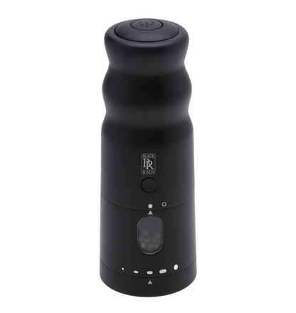 BLACK RAIN Pepper Mill Grinder, Adjustable Coarseness, Rechargeable Pepper Grinder with LED Light, Heavy Duty Professional Grade Electric Peppercorn Grinder (Matte Black)