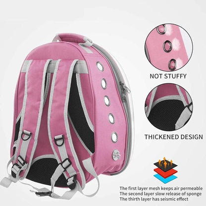 Bird Carriers Parrot Backpack Small Carrying Cage Outdoor Travel Comfortable Breathable Extensible Carrier Backbag 1Pcs Black