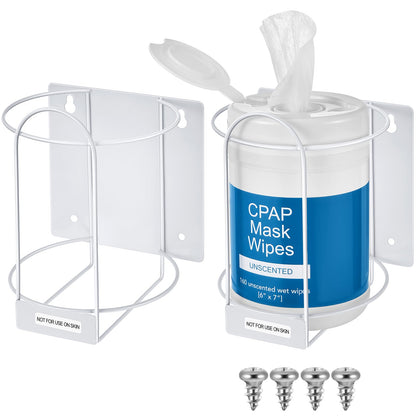 Maxcheck 2 Pack Wall Mounted Wipes Holders, Wall Brackets for Cleaning Wipes, Space-saving Organizer for Kitchen, Bathroom, Household, Office, Hospital, Gym, Public Restrooms(White)