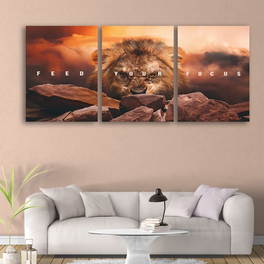 Inspirational Quotes Poster Framed Wall Art Motivational Canvas Painting Print Picture Wall Art Canvas Modern 3 Panels Canvas Prints Artwork for Home Office Decor Ready to Hang - 36" W x 16" H