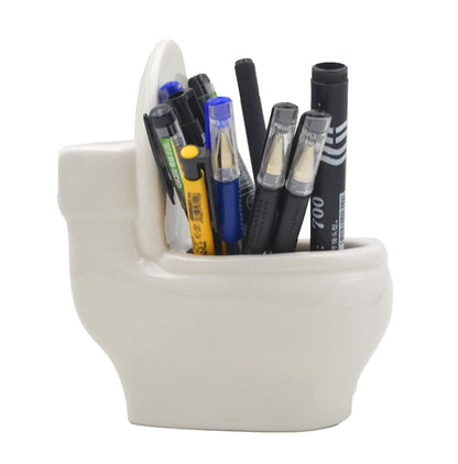 6” White Ceramic Toilet Plant Pot/Bonsai Pot/Flower Pot/Succulent Planter Ideal Gifts for Women, Mom or Birthdays
