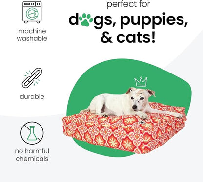 Molly Mutt Medium to Large Dog Bed Cover - Papillon Print - Measures 27”x36”x5’’ - 100% Cotton - Durable - Breathable - Sustainable - Machine Washable Dog Bed Cover