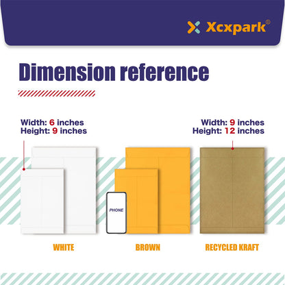 Xxcxpark 250 PCS 6x9 inches Security Catalog Envelopes Printable Self Seal Envelopes, Anti Tear White Kraft Envelopes for Invitation Cards, Pictures, Photos, Documents