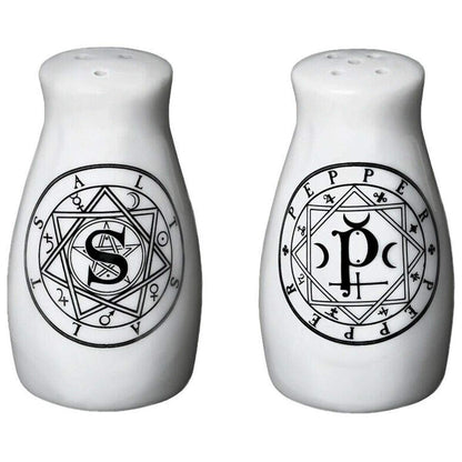 Alchemy Gothic MRSP1 S & P Salt & Pepper Shaker Set White