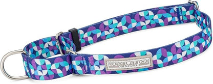 Lucky Love Dog Martingale Dog Collar - Adjustable, No-Slip, Comfortable, Durable, Soft Webbing & Stylish Patterned Collar for Male and Female Dogs Ideal for Training & Walking - Jasper, Small