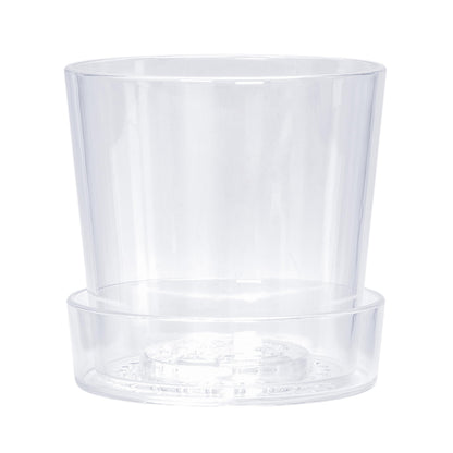 Phoenix Vine 6.5 Inch Clear Acrylic Planter Pot with Tray, Orchid Pot with Drainage Holes, Deep Saucer for Bottom Watering, Transparent Containers for Indoor Plants, Herbs, Set of 1, 91-A-F-1