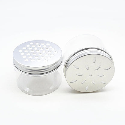 6 pcs 150ml 5 OZ 3 Styles Scented Beads Container Air Freshener Solid Perfume Aroma Diffuser Empty Storage Containers with Hollow Lids Round Jars Sample for Aromatherapy (6)