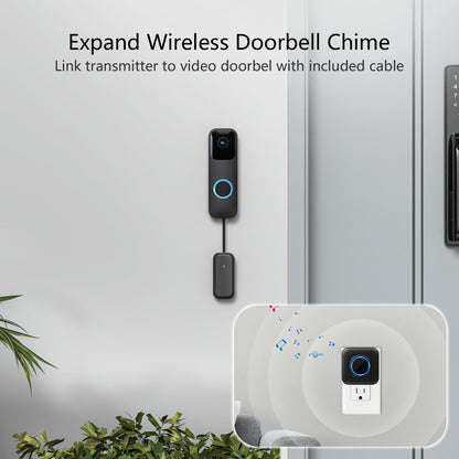 Satisure Wireless Doorbell Chime Video Doorbell Extender - Compatible with Blink Video Doorbell and Blink Video Doorbell (2nd Gen) (1 Video Doorbell Extender 2 Receiver）