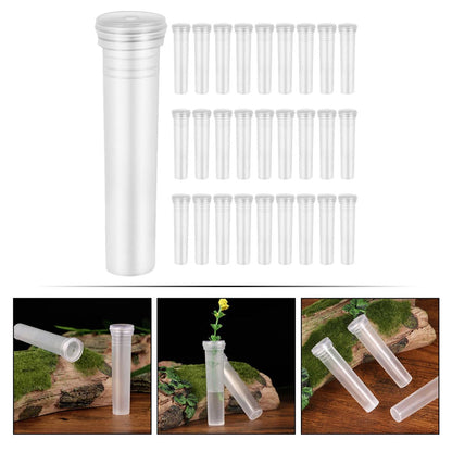 HOMOCONO 100pcs Small Hydroponic Plant Vases Glass Flower Propagation Tubes for Office Desktop Terrarium Plant Supply