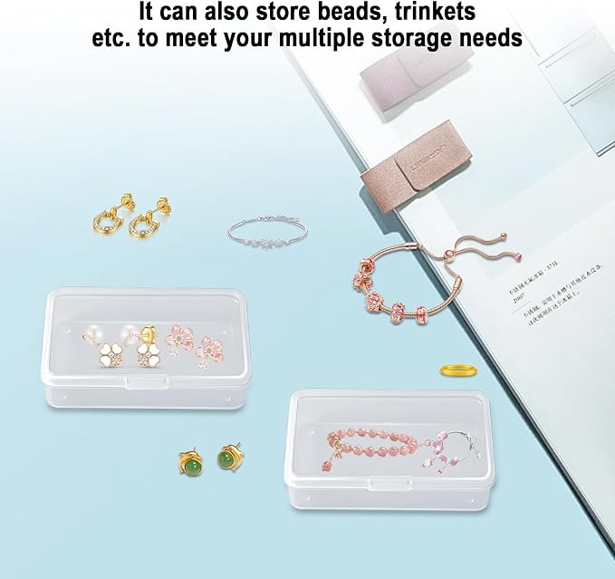 Blank Card Case, 6 Pack Clear Plastic Card Deck Box, Snaps Closed - Storage Box for Base Ball Trading Cards, Business Cards & More