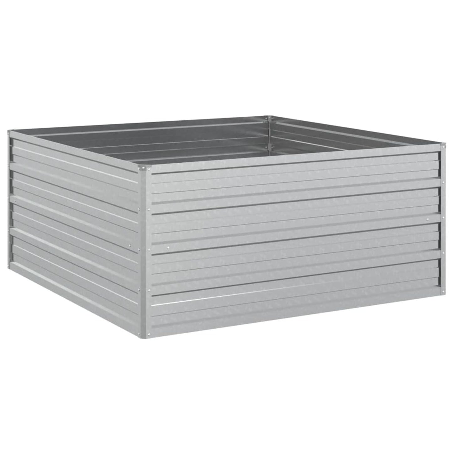 Homgoday Raised Bed Metal Garden Raised Bed Planter Flower Box Plant Bed Vegetable Bed Cold Frame Raised Bed for Garden Balcony 100 x 100 x 45 cm Galvanised Steel Silver