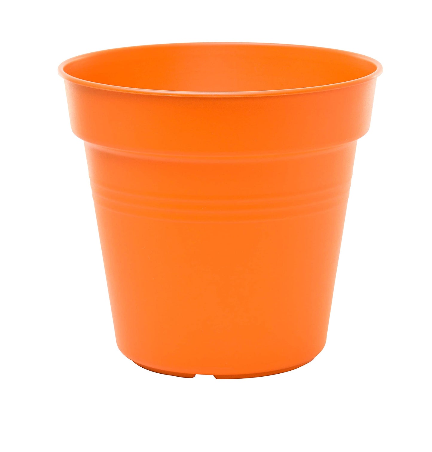 Mintra Garden Pots, 4 Pack Bulk Plastic Plant Pots with Drainage Tray, Round Indoor & Outdoor Decorative Planters with Drain Holes for Flowers, Herbs & Plants, 19cm Diameter – Orange, 7.5 in
