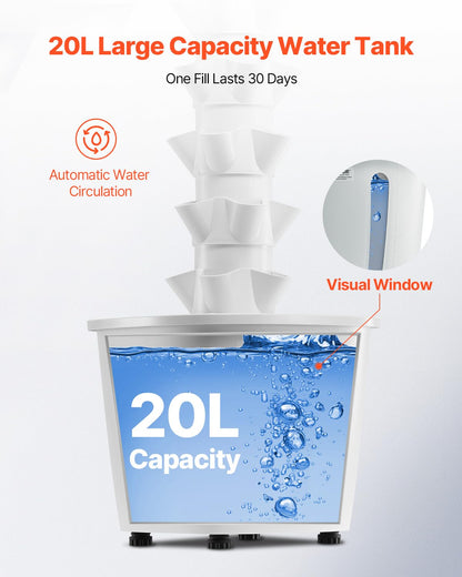 VEVOR Hydroponic Growing System with Grow Light, 30 Pods Vertical 6 Tiers Hydroponic Tower, Home Hydronic Garden with Water Pump, Plants Germination Kit for Indoor Herbs, Fruits and Vegetables