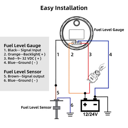 RUPSE Fuel Sender Unit Boat Fuel Tank Sending Unit Fuel Water Level Sensor Stainless Steel Fuel Sender and Fuel Gauge for Boat Car Truck RV (8.8"(225mm))