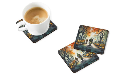 Caroline's Treasures Orcs Spooky Halloween Foam Coaster Set of 4 Cup Coasters for Indoor and Outdoor, Coaster for Tabletop Protection, Anti Slip, Mouse pad Material