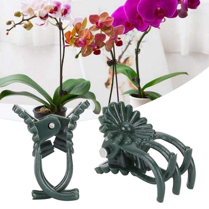 Fdit 200Pcs Plant Clips Orchid Clips Flower Shaped Plant Clip Orchid Stems Fixing Support Supporting Stems Vines to Grow (Green)