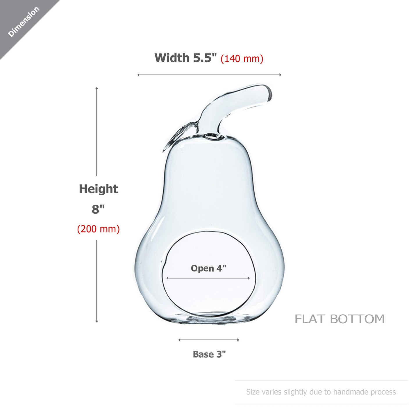 WGV Planter Terrarium Bulk, Width 5.5", Height 8", Clear Unique Pear Glass Vase Conatiner, DIY Planter Votive Candle Holder for Home Office Garden Decor, 6 Pieces