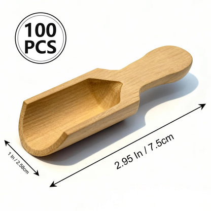 Nyuemystery 100/200 Pack Mini Wooden Spoons for Jars, Bath Salts, Spices, Sugar Scrubs, Cooking, Tea, Candy - Natural Wood Scoops, 2.95 Inch (100 Pack)