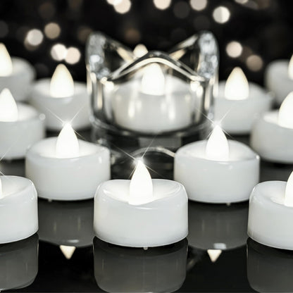 merrynights LED Candles, Tea Lights Candle Battery Operated, 100-Pack 200+Hours Flameless Tealight Candle, Realistic Tea Lights for Halloween Christmas Wedding, Pure White Light