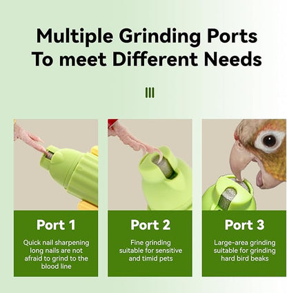 Bird Nail Grinder Upgraded Bird & Cat Nail Clipper rwith LED Lamp 2-Speed Electric Rechargeable Bird Beak Grinding Stone for Cats Dogs Bird Parrot Budgerigars Parakeets Myna Conure Parakeets Lovebirds