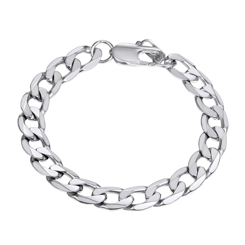 PROSTEEL Stainless Steel Chain Bracelets Trendy Layering Curb Chain Cuban Link Minimalist Bracelet Men Jewelry