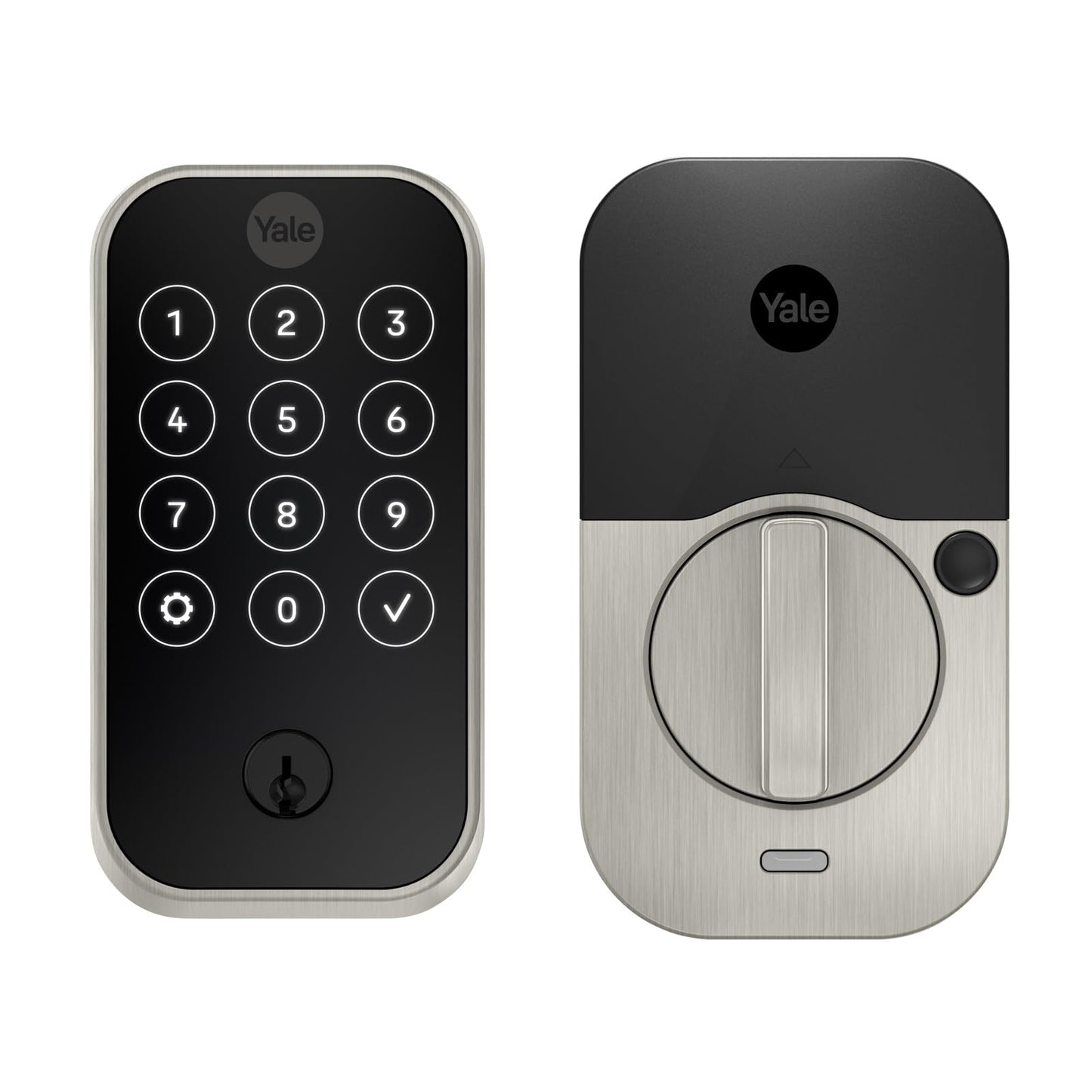 Yale Security Assure Lock 2 Deadbolt, Black Suede Keyed Smart Entry Door Lock with Wi-Fi Connected Keypad for Code Entry and Remote Access, YRD410-WF1-BSP