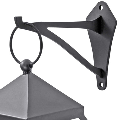 VEEBOOD 2 Piece 6" Outdoor Indoor Decorative Small Planter Lantern Hooks for Wall Hanging Windchime Hummingbird Feeder Hangers, Black